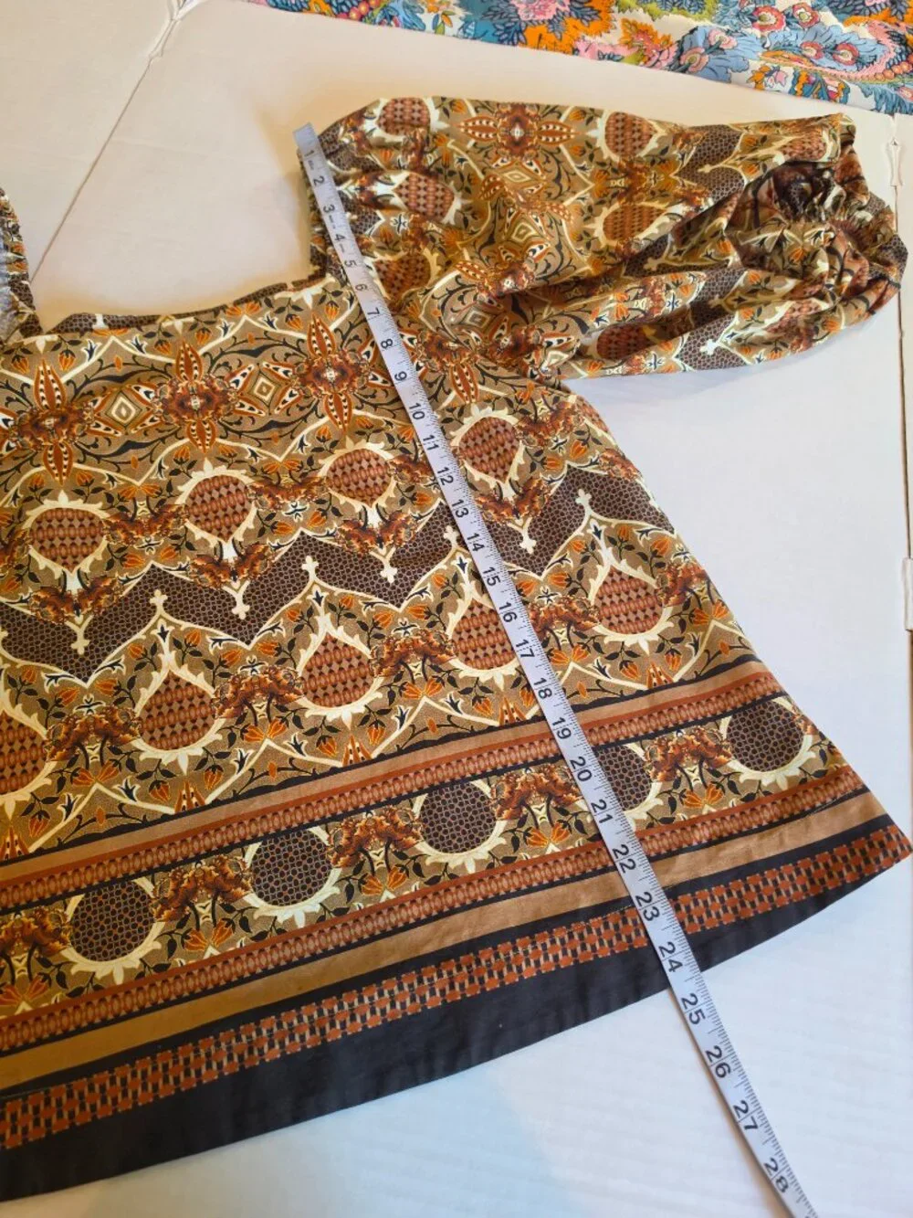 Porridge by Anthropologie Balloon Sleeve Square Neckline Top Size Med MWOT - Picture 7 of 10